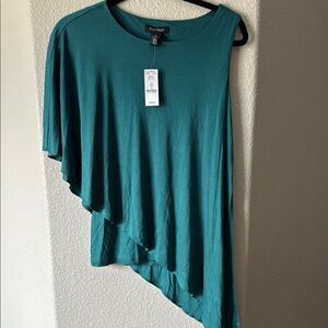White House Black Market Teal Asymmetrical Top